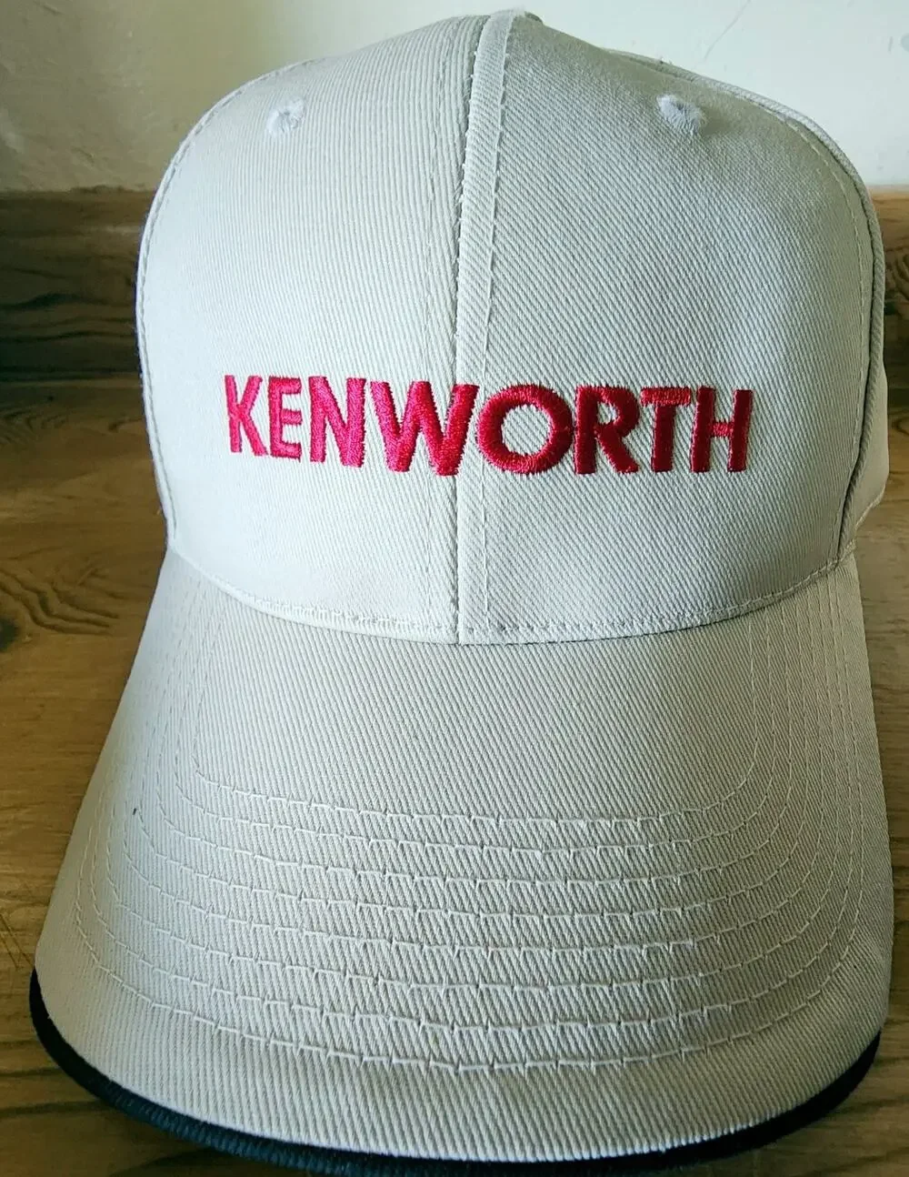 Kenworth Baseball Cap Hat Men's Adjustable Beige Red Wisconsin Trucking Driver